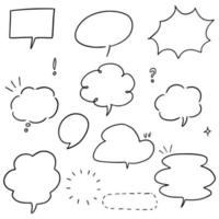 Hand drawn set of speech bubbles isolated . Doodle set element. Vector illustration.