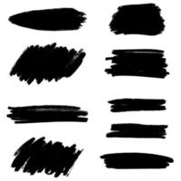 Collection of vector brush hand drawn graphic element. Set of vector brush strokes isolated on white background. vector illustration.