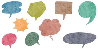 Watercolor hand drawn speech bubbles isolate on white background. vector illustration.