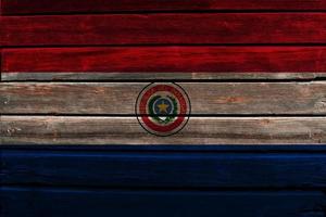 bandera de paraguay en madera foto