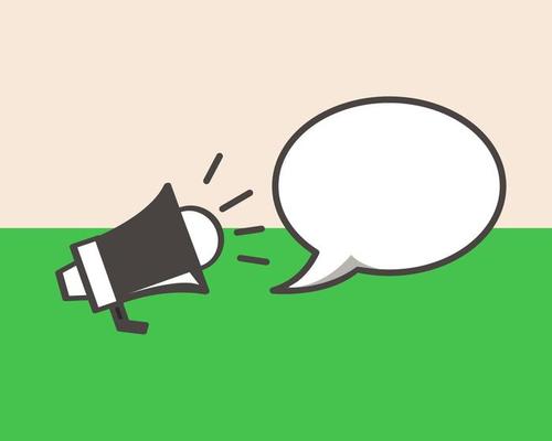 Bullhorn with speech bubble cartoon black lines