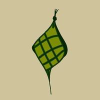 Ketupat traditional islamic food vector