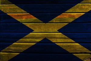 Flag of Scotland on wood photo