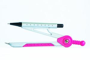 The drafting supplies on a white background. photo