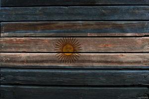 Flag of Argentina on wood photo
