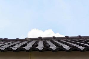 Roof tiles on nature background photo