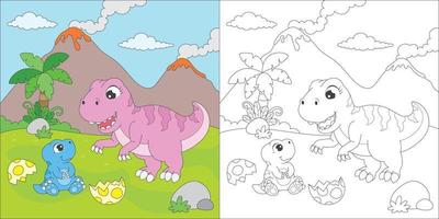 coloring tyrannosaurus rex vector