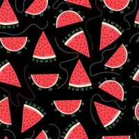 Vector seamless pattern of watermelon icons, colorful bright illustrations of juicy watermelon slices summer.