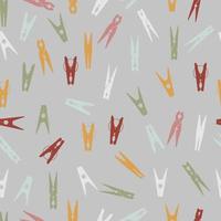 silhouettes of clothespins isolated multicolored vector seamless pattern