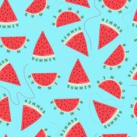 Vector seamless pattern of watermelon icons, colorful bright illustrations of juicy watermelon slices summer.