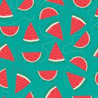 Vector seamless pattern of watermelon icons, colorful bright illustrations of juicy watermelon slices summer.