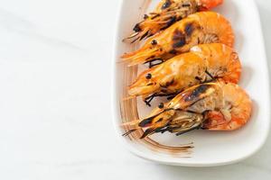 grilled river prawns or shrimps photo