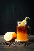 black coffee with orange and lemon juice photo