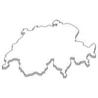 Switzerland Map with 3D Outline Geometric Construction. vector