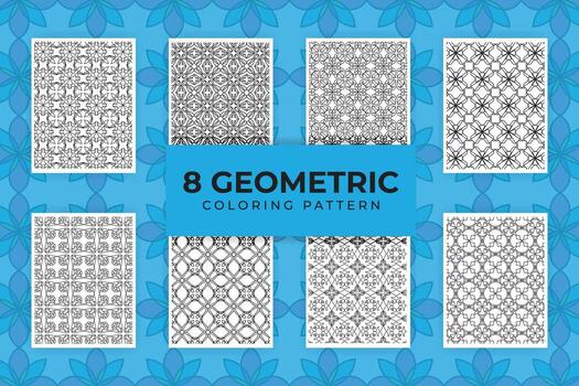 Coloring geometric pattern vector