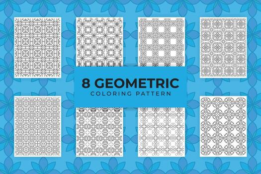 Geometric coloring pattern vector