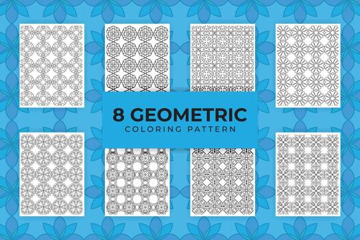 Geometric coloring pattern vector
