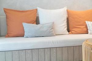 beautiful pillow decoration on sofa photo