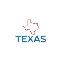 diseño de ilustración de símbolo de icono de vector de línea de logotipo de mapa de texas