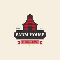 farmhouse livestock rural logo vector design vintage