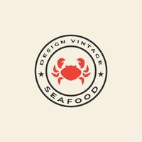 cangrejo mariscos vintage logo diseño vector icono ilustración gráfico idea creativa