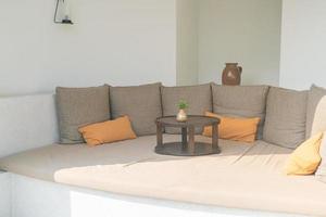 pillows on outdoor patio sofa photo