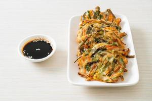 Pajeon or Korean pancake or Korean pizza photo