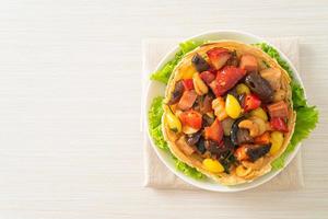 Stir fried mixed Chinese fruits and nuts photo