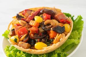 Stir fried mixed Chinese fruits and nuts photo