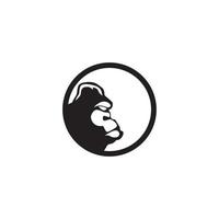 silueta gorila cabeza logo vector icono símbolo ilustración minimalista moderno diseño