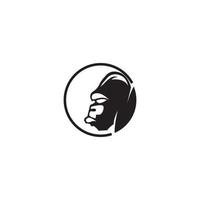 gorilla head silhouette LOGO ICON VECTOR SYMBOL ILLUSTRATION DESIGN