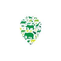 zoo animal ubicación abstracta logotipo vector símbolo icono ilustración diseño