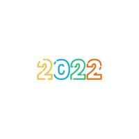 colorido feliz año nuevo 2022 logo vector plantilla tipografía ilustración fondo texs diseño