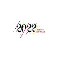 2022 feliz año nuevo diseño de logotipo 2022 plantilla de diseño de texto numérico 2022 feliz año nuevo símbolos tipográficos ilustración vectorial con fondo. vector