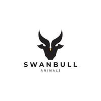 bull and swan head isolated animal logo vector icon symbol illustration design