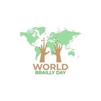 world braille day logo background vector illustration design template