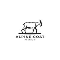 cabra montés cabeza de cabra alpina diseño de logotipo vector icono ilustración gráfica idea creativa
