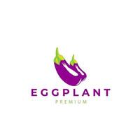 eggplant logo and aubergine icon vector illustration best logo design