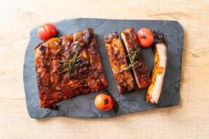 grilled barbecue ribs pork photo