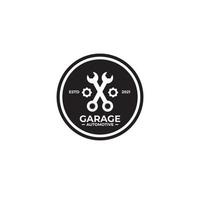 taller garaje automotriz moderno con logo vector icono vintage minimalista ilustración diseño