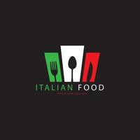 plantilla de diseño de ilustración de icono de símbolo de vector de logotipo de restaurante de comida italiana