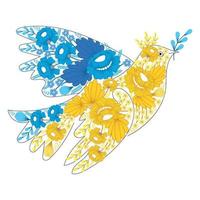 peace dove made of flowers vector