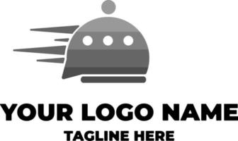 diseño de plantilla de logotipo de chat de entrega de alimentos vector