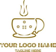 icono de línea de vector de taza de café, ilustración de concepto para diseño web y móvil.