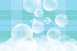 realistic soap suds and bubbles plaid vector