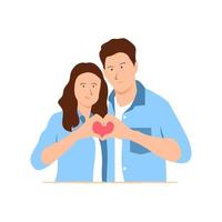 Couple holding hands illustration vector