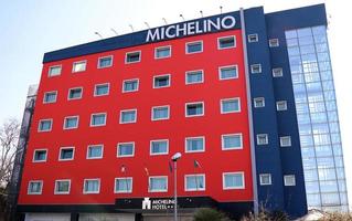 Bologna, Italy, March 19, 2022, Michelino Hotel, strategically located close to the Bologna-Fiera center. Italy photo