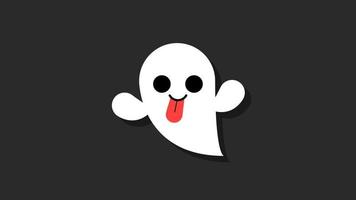 Cartoon little ghost animation on the black background with alpha channel included. video