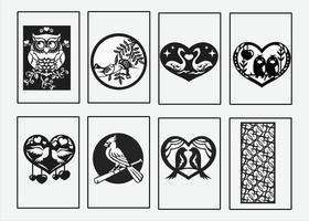 Decorative wall panel set Jali design for graphic and CNC router Decorative laser cut vector set