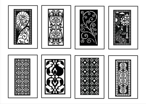 Jali design for graphic and CNC.router Geometric laser cutting vector pattern.